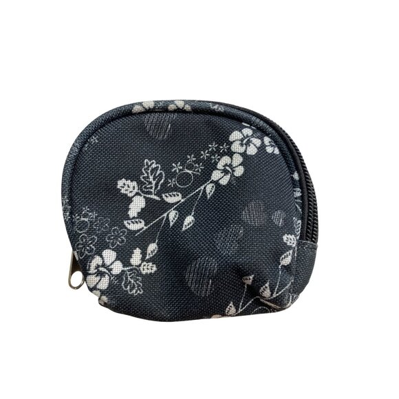 Floral Black & White Zippered Pouch Set 3 Small Medium Large Durable Polyester I - Picture 9 of 11